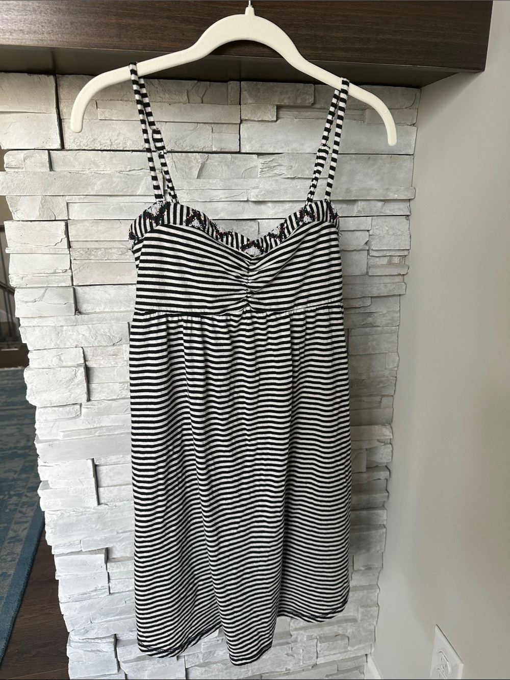 Roxy Black and White Striped Mini Dress